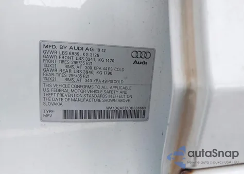 2013 Audi Q7 3.0T S Line Prestige z USA, uszkodzony, nr VIN WA1DGAFE1DD006663